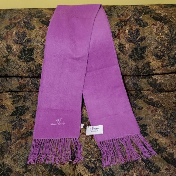 Soft warm, alpaca wool blend, woven scarf, purple, not itchy Alpaca Camargo Peru - Picture 1 of 6